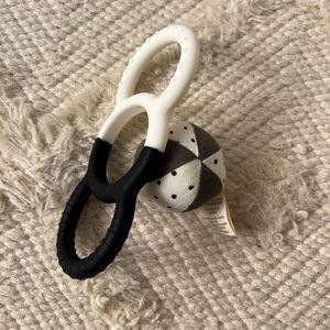 Lovevery Black and White Silicone Rattle With Removable Ball